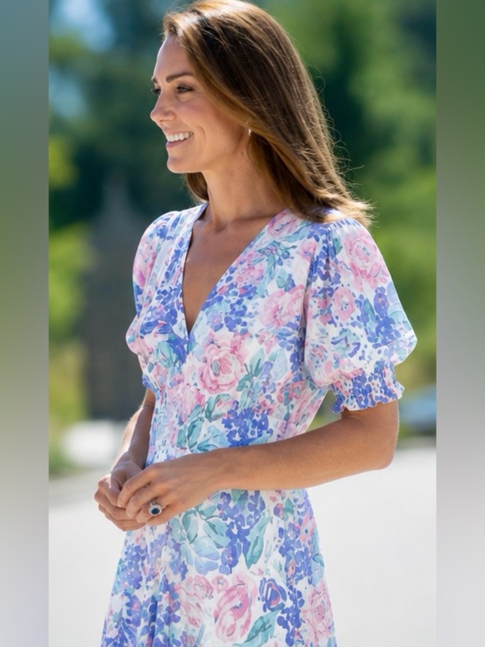 FAITHFULL THE BRAND Midi Dress Ondine Floral ASO Kate Middleton 4 / Small